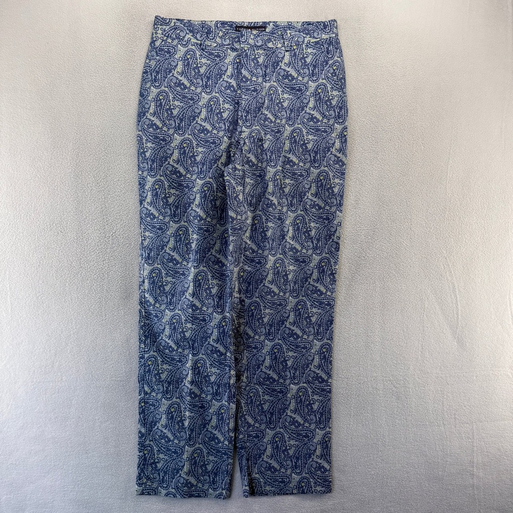 Vintage Tommy Hilfiger Pants Mens 32/32 fits 32x30 Blue Paisley Chino Trousers